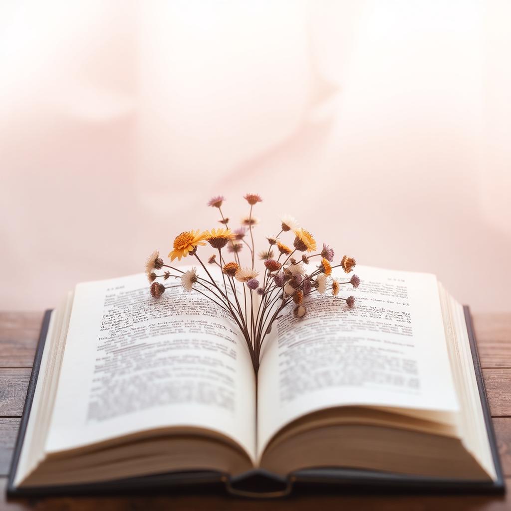 Livro com flores secas