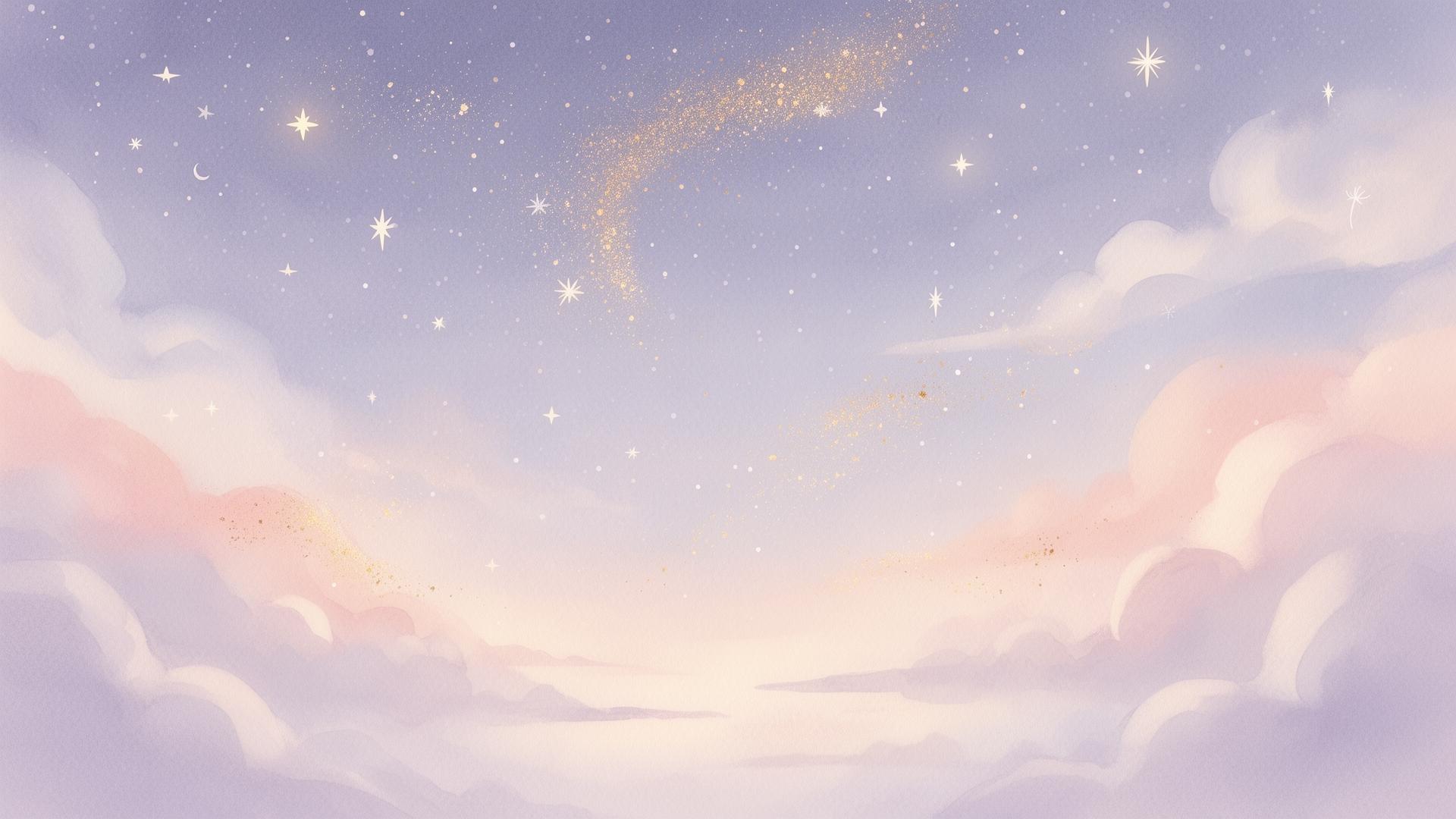 Céu estrelado pastel